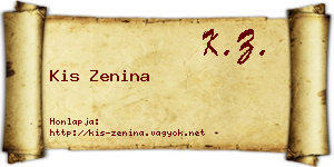 Kis Zenina névjegykártya