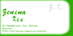 zenina kis business card